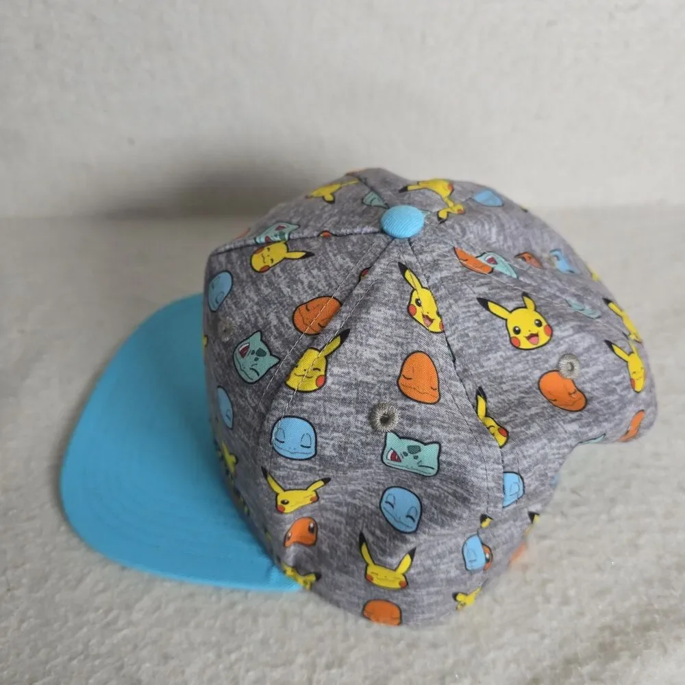 Pokemon All Over Print Snapback Cap Hat Squirtle Pikachu Charmander Bulbasaur